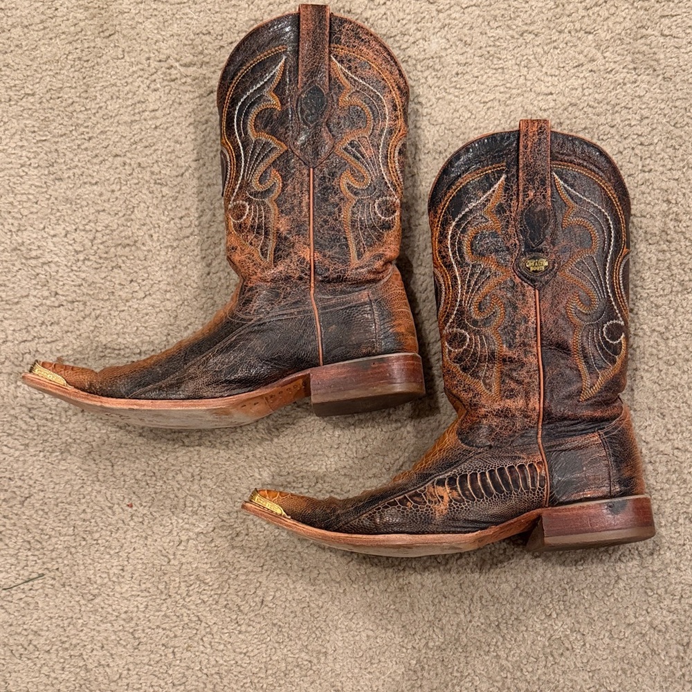Brown and Black Western Cowboy Boots